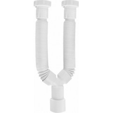 Viospiral Πλαστικό Διπλό Σιφώνι Νεροχύτη Εύκαμπτο με Έξοδο 40.5χιλ. Λευκό 00-0084/S