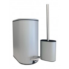 Sidirela Μεταλλικό Σετ Πιγκάλ και Καλαθάκι Μπάνιου Soft Close 5lt Γκρι E-1538-GR