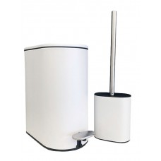 Sidirela Μεταλλικό Σετ Πιγκάλ και Καλαθάκι Μπάνιου Soft Close 5lt Λευκό E-1538-WT