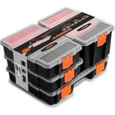 Kendo Ταμπακιέρα Εργαλείων με Ρυθμιζόμενα Χωρίσματα & Αφαιρούμενα Κουτιά Μαύρη 31x22x18εκ. 17000131