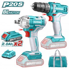 TOTAL ΣΕΤ ΔΡΑΠΑΝΟΚΑΤΣΑΒΙΔΟ-ΜΠΟΥΛΟΝΟΚΛΕΙΔΟ ΜΠΑΤ. Li-ion 20V / 2Ah / 2 ΜΠΑΤ TCKLI2017