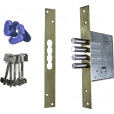 Securemme 2020 Χωνευτή Κλειδαριά με 4 Πείρους Πρόσθετη 4 Στροφών σε Χρυσό Χρώμα 2020-Κ786