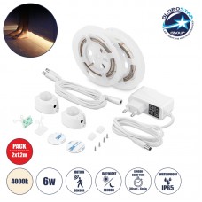 GloboStar ΣΕΤ Ταινία LED Κρυφού Φωτισμού Κρεβατιού 70401