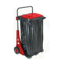 Benman Κάδος Απορριμμάτων Μεταλλικός Κόκκινος με Ροδάκια 100lt 74993