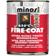MINOS TECH FIRE COAT Βερνικόχρωμα Υψηλής Θερμοκρασίας 0.75lt Μαύρο 9096