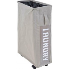 ΚΑΛΑΘΙ ΑΠΛΥΤΩΝ ΥΦΑΣΜΑΤΙΝΟ ΜΕ ΡΟΔΕΣ 39Χ19Χ60CM ΓΚΡΙ-ΧΑΚΙ ANKOR 805068