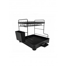 Στεγνωτήρας Νεροχύτη Διώροφος Μεταλλικός σε Μαύρο Χρώμα 30cm Ankor 820511