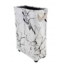 Ankor Καλάθι Απλύτων Υφασμάτινο Πτυσσόμενο 19x40x60cm Λευκό 818501