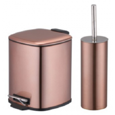 ΣΕΤ ΧΑΡΤΟΔΟΧΕΙΟ 6L 20.5X23.5X27cm SOFT CLOSE ΚΑΙ ΠΙΓΚΑΛ 9X38cm ΜΠΡΟΝΖΕ OEM V5275-1