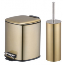 ΣΕΤ ΧΑΡΤΟΔΟΧΕΙΟ 6L 20.5X23.5X27cm SOFT CLOSE ΚΑΙ ΠΙΓΚΑΛ 9X38cm ΧΡΥΣΟ OEM V5275-2