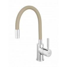 Μπαταρία Νεροχύτη Πάγκου Ψηλή Ferro Zumba Beige BZA4P με εύκαμπτο ρουξούνι