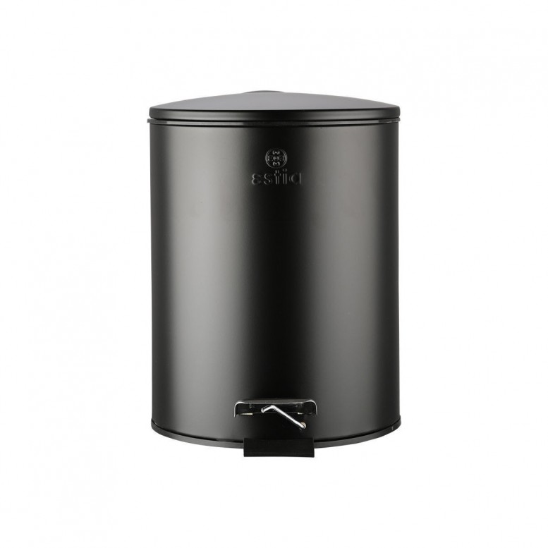 ΧΑΡΤΟΔΟΧΕΙΟ ΜΕΤΑΛΛΙΚΟ ΜΠΑΝΙΟΥ CLASSIC BLACK MAT 5LT 26CMX20CMX28CM Estia 02-3791