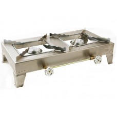 Calfer Gas ΕΛΙ.200 Επιτραπέζια Εστία Υγραερίου Διπλή Inox