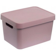 Πλαστικό Κουτί Αποθήκευσης με Καπάκι Ροζ 21.5x36x27.5cm Cave Cyclops 003302105