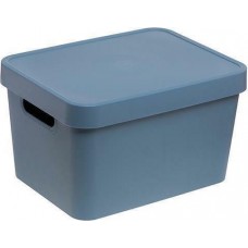 Πλαστικό Κουτί Αποθήκευσης με Καπάκι Μπλε 21.5x36x27.5cm Cave Cyclops 003302115