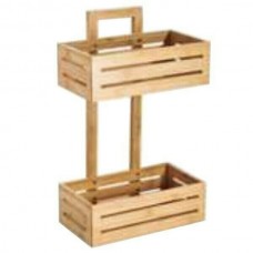 Ραφιέρα Μπάνιου Επιτοίχια Bamboo με 2 Ράφια 28x15.5x46cm Cyclops 004101429
