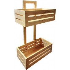 Cyclops Επιτοίχια Ραφιέρα Μπάνιου Bamboo με 2 Ράφια 004101429