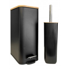 Sidirela Μεταλλικό Σετ Πιγκάλ και Καλαθάκι Μπάνιου 7lt Μαύρο E-1810-BL