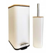 Sidirela Πλαστικό Σετ Πιγκάλ και Καλαθάκι Μπάνιου Soft Close 7lt Λευκό E-1810-WT