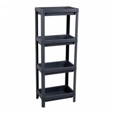 Ραφιέρα Μπάνιου Πλαστική με 4 Ράφια Γκρι 35x23x100cm Sidi Home Plast E-3809-A