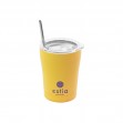 Estia Coffee Mug Save The Aegean Ποτήρι Θερμός με Καλαμάκι Pineapple Yellow 350ml 01-12458
