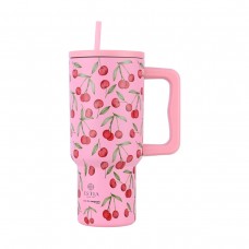 ESTIA ΘΕΡΜΟΣ STRAW TUMBLER XL SAVE THE AEGEAN 900ml CHERRY ROSE 01-32081