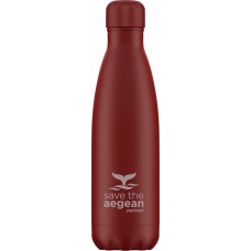 Μπουκάλι Θερμός 0.5lt Travel Flask Save The Aegean Red Matte Estia 01-8543