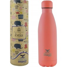 Μπουκάλι Θερμός 0.5lt Travel Flask Save The Aegean Pastel Coral Estia 01-9861