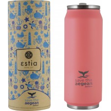 Ποτήρι Θερμός 0.5lt Travel Cup Save The Aegean Pastel Coral Estia 01-9878
