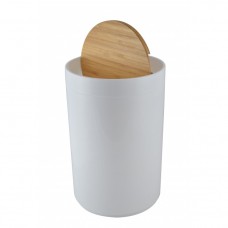 Χαρτοδοχείο πλαστικό 5lt 18X18X27cm με καπάκι bamboo παλλόμενο λευκό 02-3869 Estia Χαρτοδοχείο πλαστικό 5lt 18X18X27cm με καπάκι bamboo παλλόμενο λευκό 02-3869 Estia