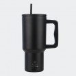 Estia Straw Tumbler XL Ανακυκλώσιμο Handled Tumbler Θερμός Ανοξείδωτο BPA Free 900ml Midnight Black 01-32111