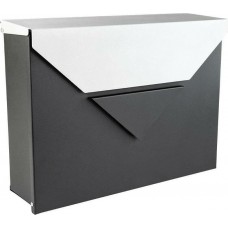 Γραμματοκιβώτιο Εξωτερικού Χώρου Μεταλλικό Ασημί-Μαύρο 37x27x10cm F.F. Group 41601