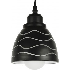 GloboStar Waves Κρεμαστό Φωτιστικό Μοντέρνο Μονόφωτο Καμπάνα Μαύρο 01481