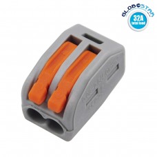 Διπλή Κλέμα Ταχείας Σύνδεσης και Διακλάδωσης Καλωδίων 0.08mm έως 2.5mm 32A GloboStar 70752