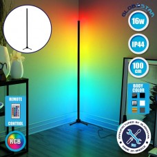 Μοντέρνο Minimal Επιδαπέδιο Μαύρο Φωτιστικό 100cm LED 16 Watt με Ασύρματο Χειριστήριο RF & Dimmer RGB Πολύχρωμο GloboStar ALIEN Design GLOBO-100-8