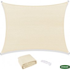 Grasher Τετράγωνο Πανί Σκίασης Εκρού με Κρίκους 5x5m 180gr/m² 103614