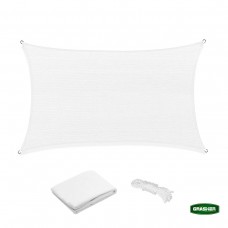 GRASHER Πανί Σκίασης Ορθογώνιο Ε220 180gr/m² Λευκό 3x4m Με Κρίκους 103793