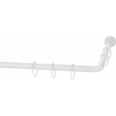 Grekon No1270 Βέργα Κουρτίνας Μπάνιου Γωνιακή Βιδωτή από Αλουμίνιο Λευκή 80x80εκ. BG-1125027