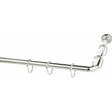 Grekon No1270 Βέργα Κουρτίνας Μπάνιου Γωνιακή Βιδωτή από Αλουμίνιο Χρωμίου 80x80εκ. BG-1125026