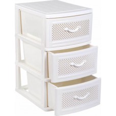 ΣΥΡΤΑΡΙΕΡΑ-ΦΡΟΥΤΟΘΗΚΗ ΠΛΑΣΤΙΚΗ ΛΕΥΚΗ ΜΕ 3 ΣΥΡΤΑΡΙΑ ΔΙΑΤΡΗΤΗ 40x50x77cm TAPA HOMEPLAST A00193