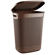 Viosarp Καλάθι Απλύτων Πλαστικό με Καπάκι 45x37.5x57cm Καφέ M-170BROWN