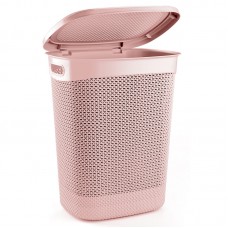 Viosarp Καλάθι Απλύτων Πλαστικό με Καπάκι 45x37.5x57cm Ροζ M-170PINK