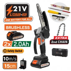 Nakayama  Κλαδευτικό Αλυσοπρίονο Μπαταρίας Brushless 21V 1kg με Λάμα 15cm EC1050