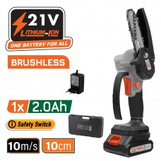 NAKAYAMA Κλαδευτικό Αλυσοπρίονο Μπαταρίας 21V Brushless,Λάμα 10cm,825gr,1x2Ah Li-Ion,Βαλίτσα EC1040 