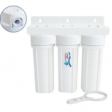 ΤΡΙΠΛΗ ΦΙΛΤΡΟΘΗΚΗ ΔΥΟ ΜΕΡΩΝ ΛΕΥΚΗ ΠΛΑΣΤΙΚΗ 10"-1/2" ΠΛΑΣΤΙΚΟ ΣΠΕΙΡΩΜΑ ΜΕ ΚΛΕΙΔΙ ΚΑΙ ΒΑΣΗ PROTEAS EW-013-0301