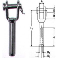 ΑΚΡΟ ΠΡΕΣΣΑΣ ΜΕ ΕΣΩΤΕΡΙΚΟ ΔΕΞΙ ΠΑΣΟ INOX A4 M6 OEM M8455