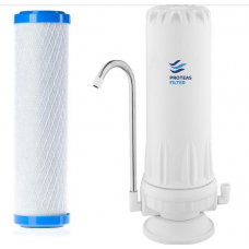 Φίλτρο νερού άνω πάγκου λευκό PFC-WH-S με φίλτρο ενεργού άνθρακα από κέλυφος καρύδας Proteas MD05 EW-012-0100-ECO