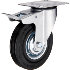 Ρόδα περιστρεφόμενη Φ85 Βαρέως τύπου με φρένο OEM