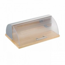 Ψωμιέρα Ξύλινη με Διάφανο Πλαστικό Καπάκι 39x28.5x16cm Sidi Home Plast E-3925