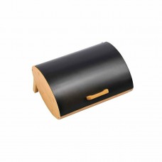 Ψωμιέρα με Καπάκι Ξύλινη σε Μαύρο Χρώμα Sidi Home Plast E-3949